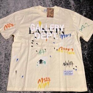 Gallery Dept LANVIN Painted Splatter Crème Apricot T-Shirt Mens Sizes S, M, L